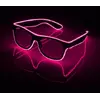 Очки светодиодные  прозрачные El Neon ray pink неоновые