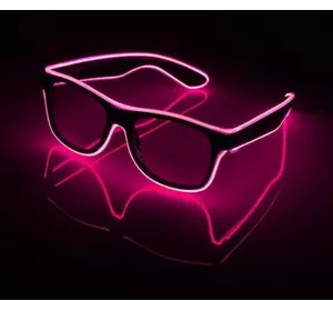 Очки светодиодные  прозрачные El Neon ray pink неоновые